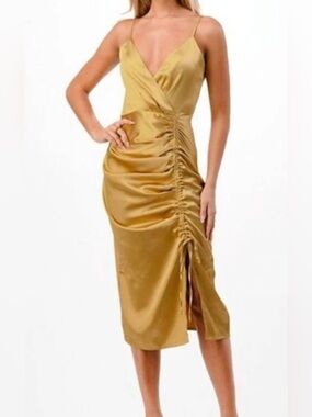 DANCE & MARVEL
Dance With Me Midi Dress In Gold